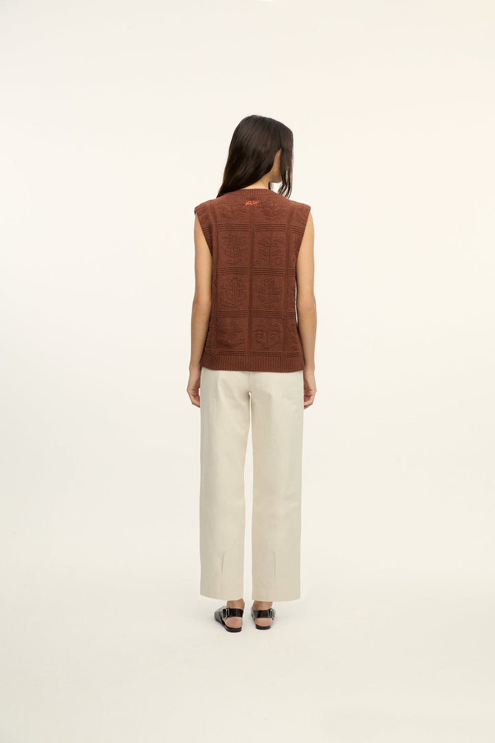 FERNAND - CASHMERE BLENDED VEST - CINNAMON BROWN