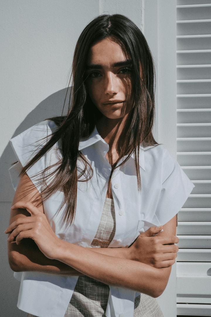 ENNA - POCKET CROPPED SHIRT - WHITE