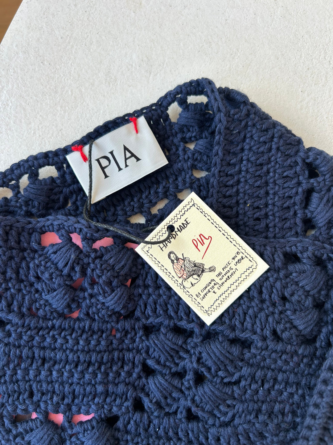 GIGI - TRIANGLE KNIT SCARF - NAVY