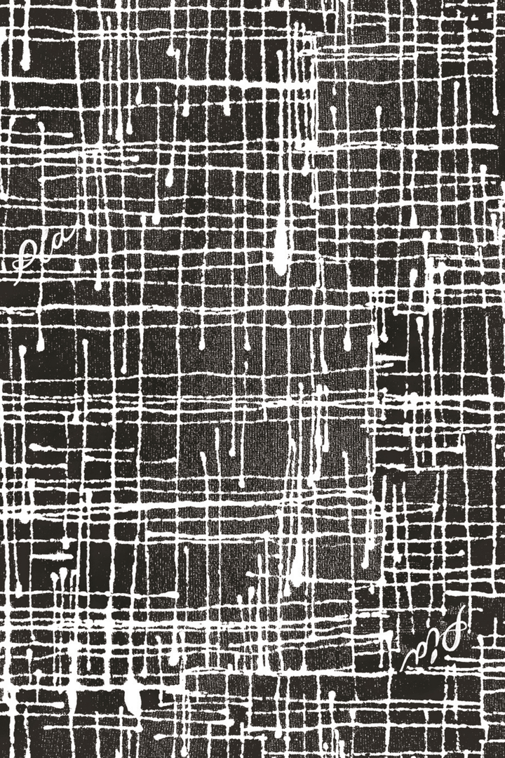 LEYA - ASYMMETRIC CUT FRONT TIED LONG DRESS - CROSSED LINES BLACK