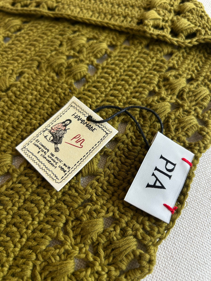 GIGI - TRIANGLE KNIT SCARF – GREEN