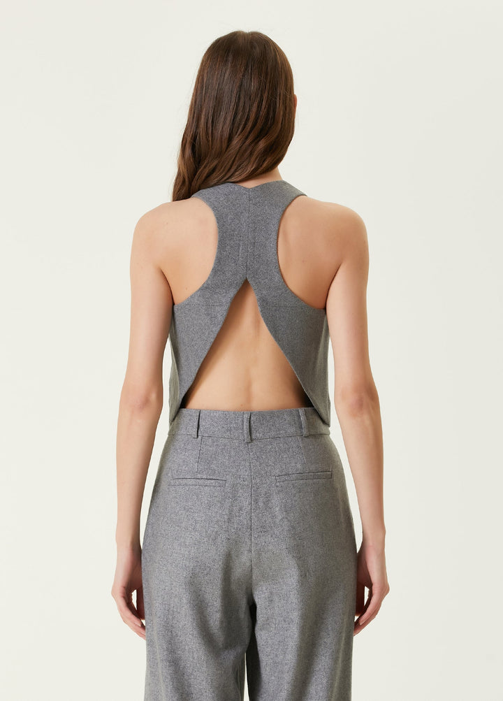 Boobie -  Grey Button Down Wool Blend Vest