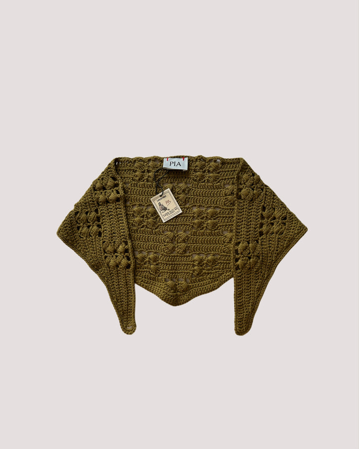 GIGI - TRIANGLE KNIT SCARF – GREEN