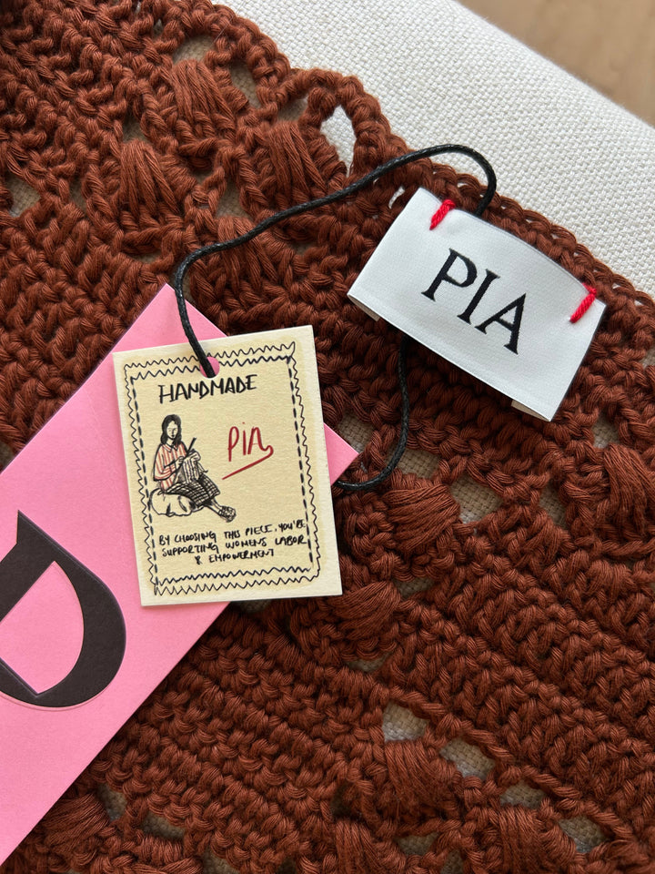 GIGI - TRIANGLE KNIT SCARF - CINNAMON
