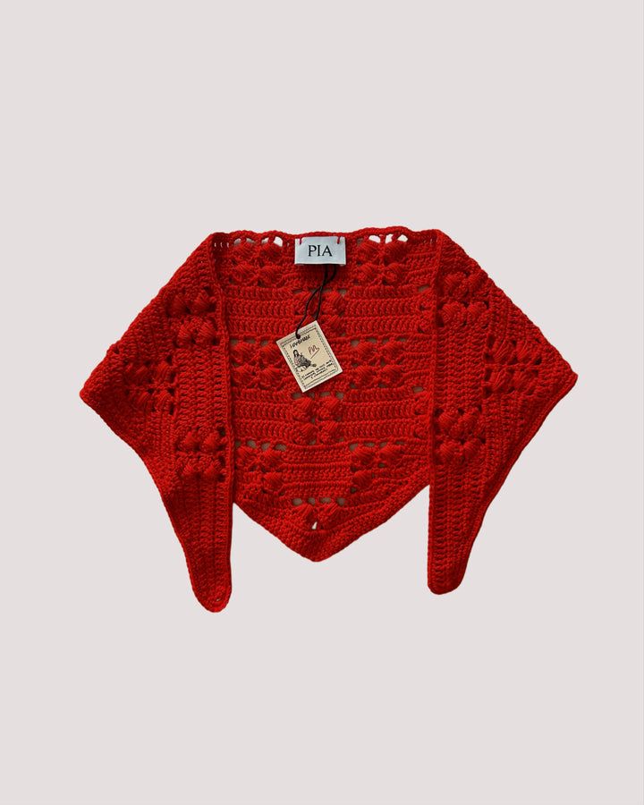 GIGI - TRIANGLE KNIT SCARF - RED
