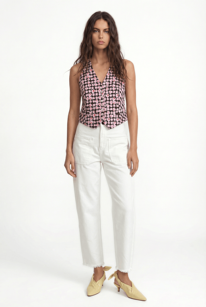 MAYA - OPEN BACK WAISTCOAT - MODULAR BLOOM PINK