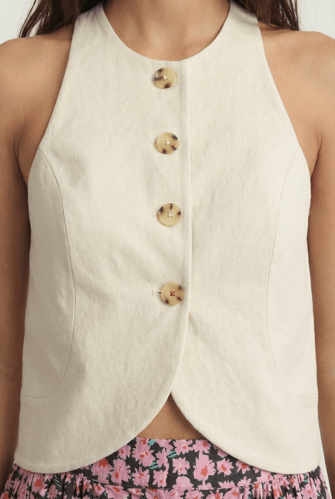 JUAN - MODERN BUTTONED VEST - BEIGE