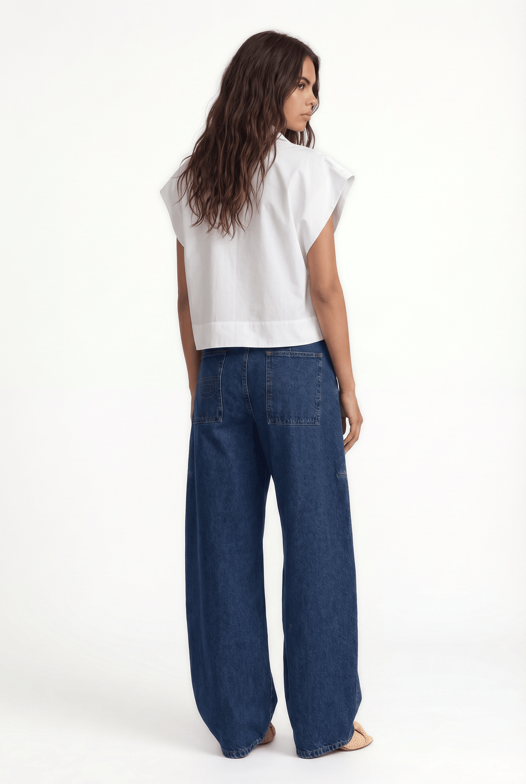 ENNA - POCKET CROPPED SHIRT - WHITE