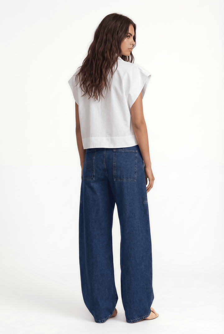 ENNA - POCKET CROPPED SHIRT - WHITE