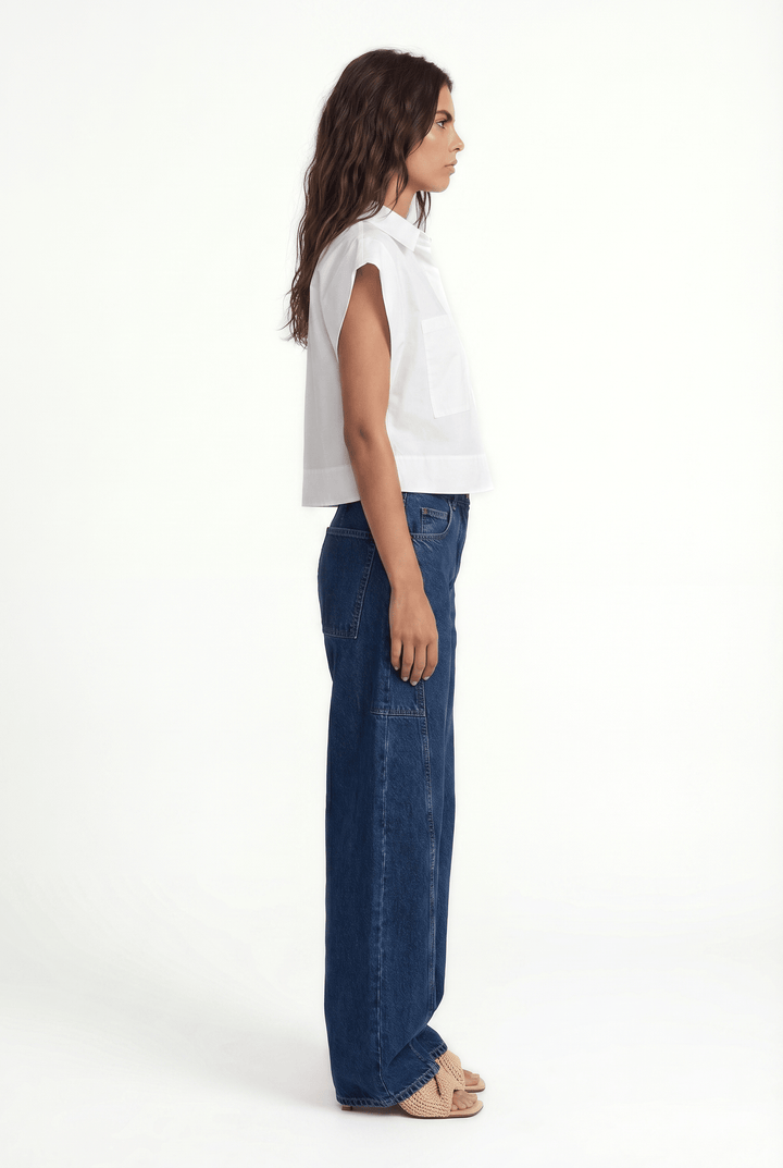 ENNA - POCKET CROPPED SHIRT - WHITE
