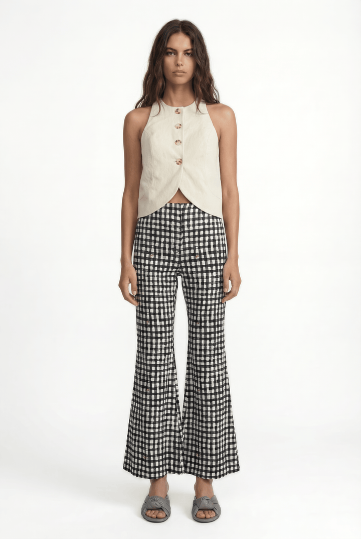 IAN - ANKLE LENGTH PANTS - BLACK PLAID