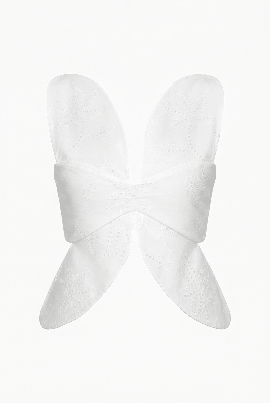 LACY DAISY - EMBROIDERY PRINT FABRIC ICONIC FLORAL SHAPE CUTOUT TOP - OFF WHITE