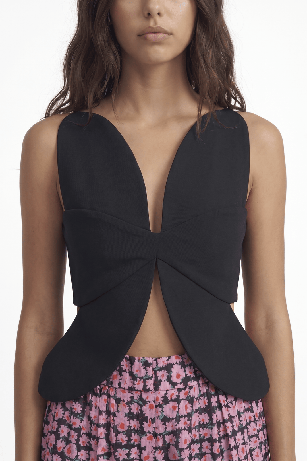 Daisy - Iconic Floral Shape Cutout Top - Black