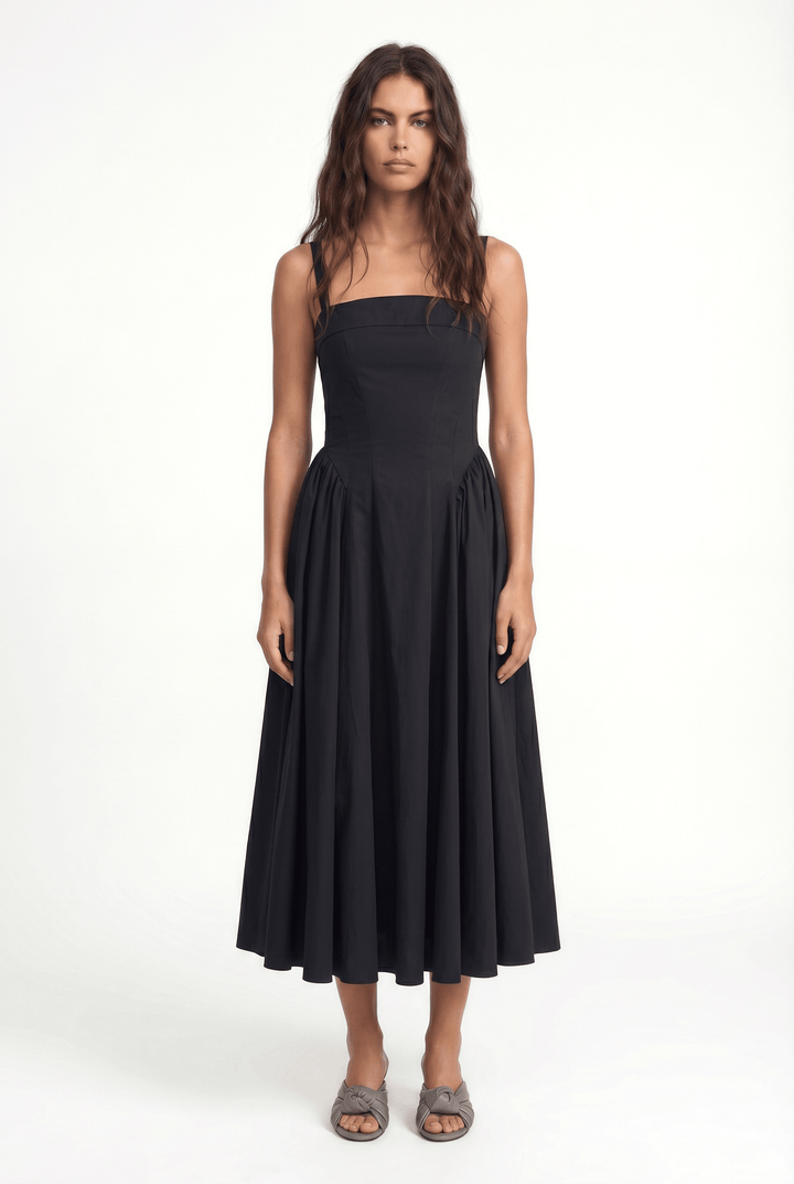 TETE - Open Back Princess Cut Dress - Black