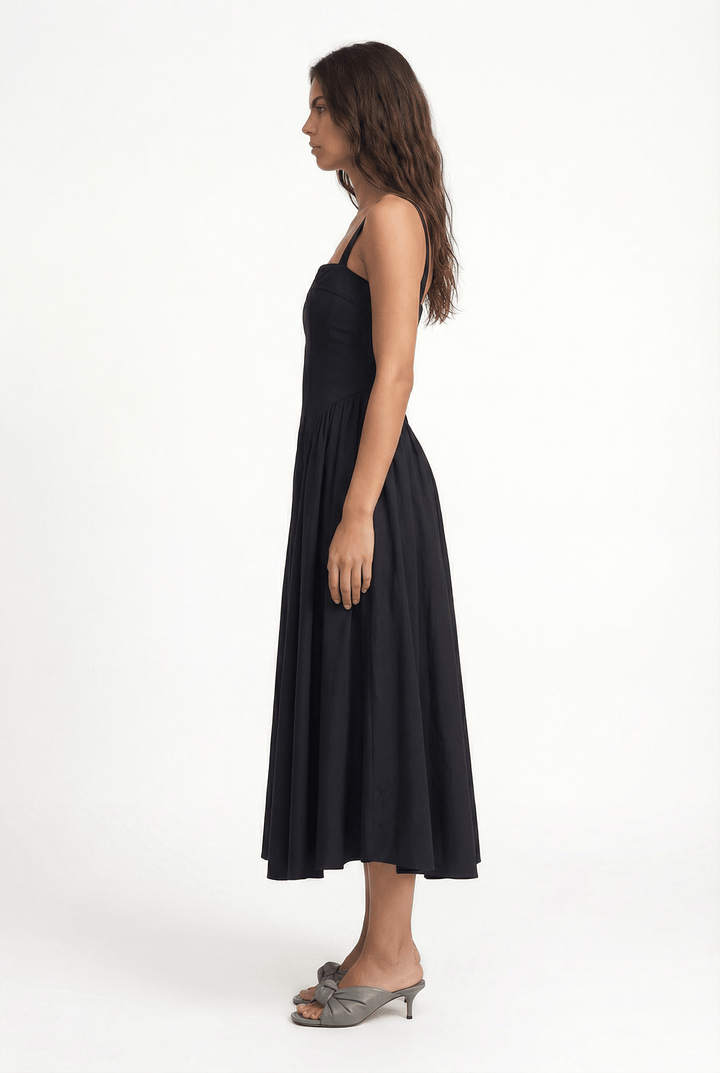 TETE - Open Back Princess Cut Dress - Black