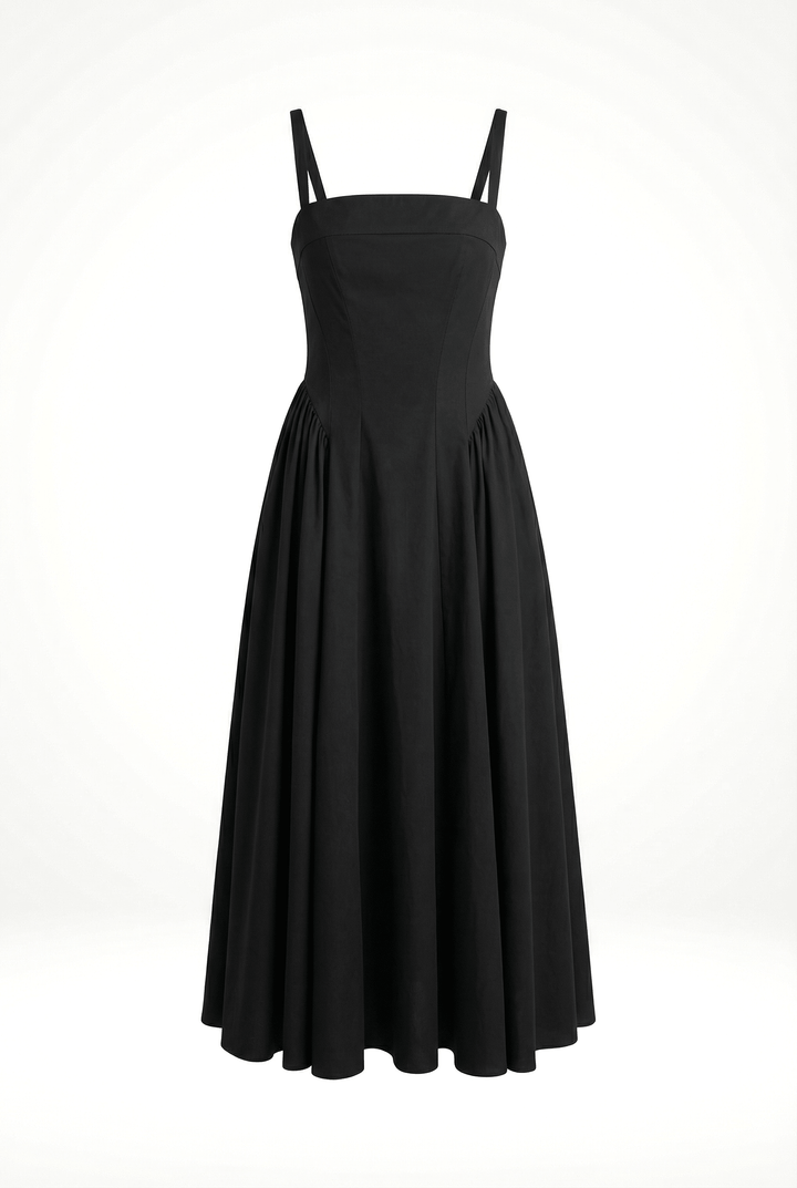 TETE - Open Back Princess Cut Dress - Black