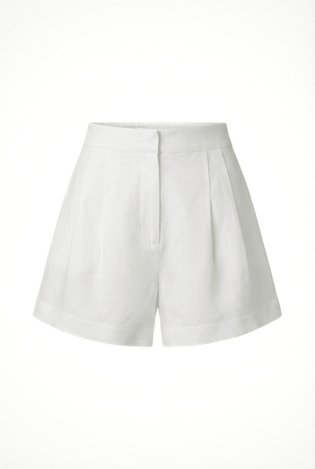 FABIANA - FRONT PLEATED WIDE-LEG CUT SHORTS - OFF WHITE