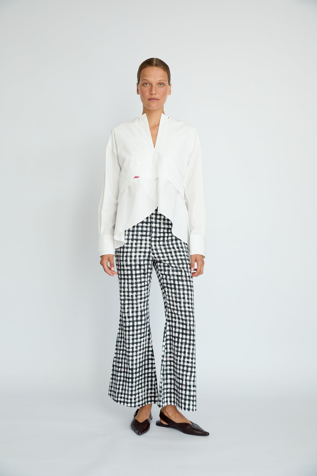 IAN - FLARE PANTS - BLACK PLAID
