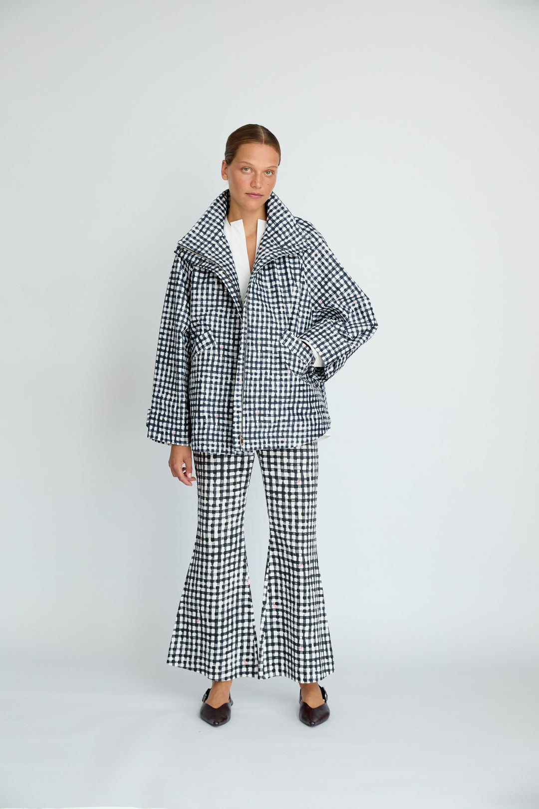 IAN - FLARE PANTS - BLACK PLAID