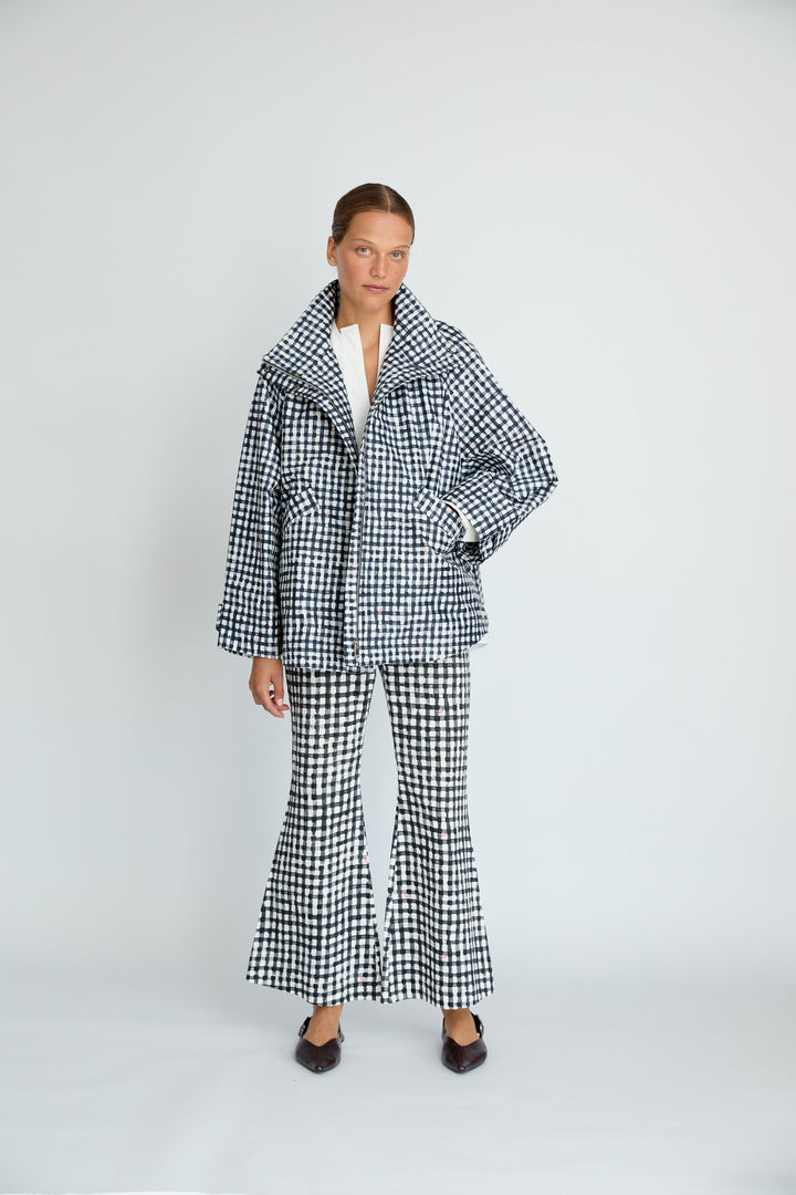 IAN - FLARE PANTS - BLACK PLAID