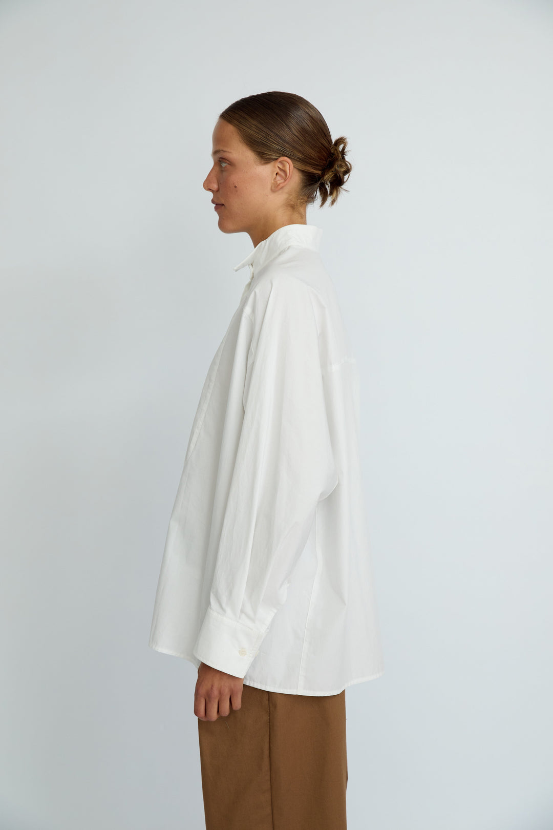 BIMBA - OVERSIZED COLLAR DETAIL EMBROIDERED SHIRT - WHITE