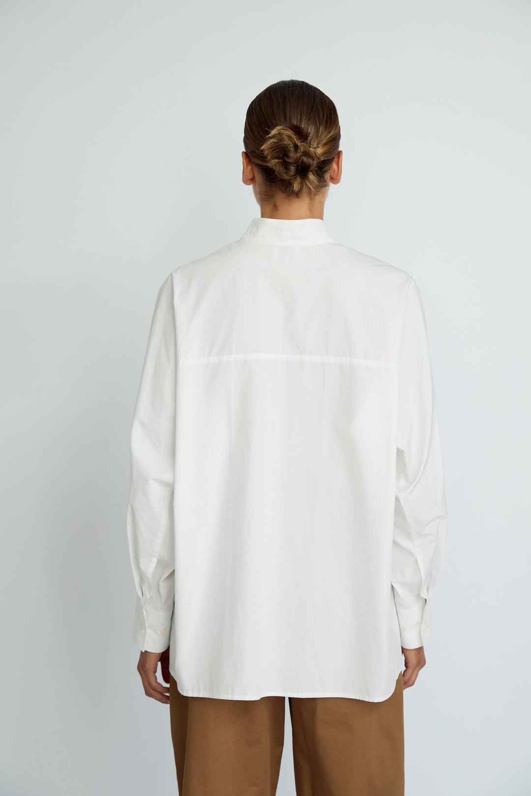 BIMBA - OVERSIZED COLLAR DETAIL EMBROIDERED SHIRT - WHITE