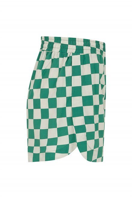 Marcela Elasticated Waistbanded Checked Cotton Short