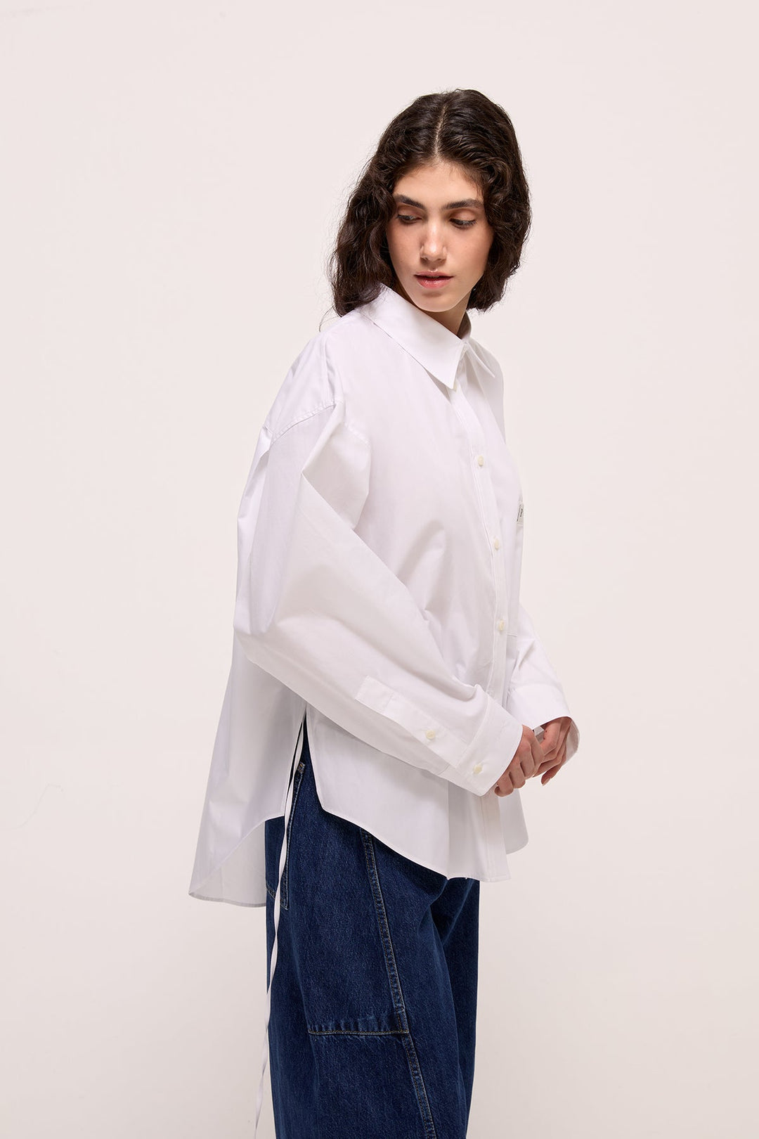 VERONA - LONG SLEEVE SHIRT WITH POCKETS - WHITE