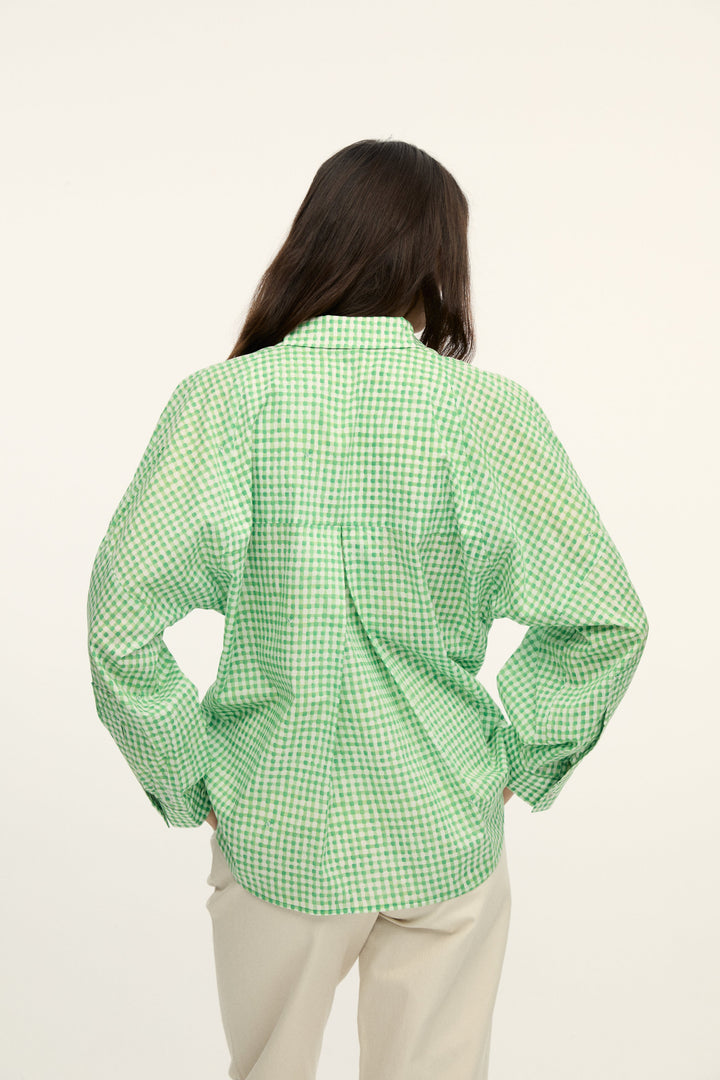 BELICIA - GREEN PLAID OVERSIZE SHIRT