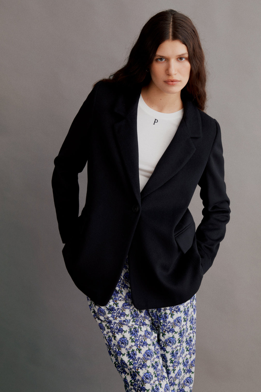 Charlie - Black Oversized Wool Blazer Jacket