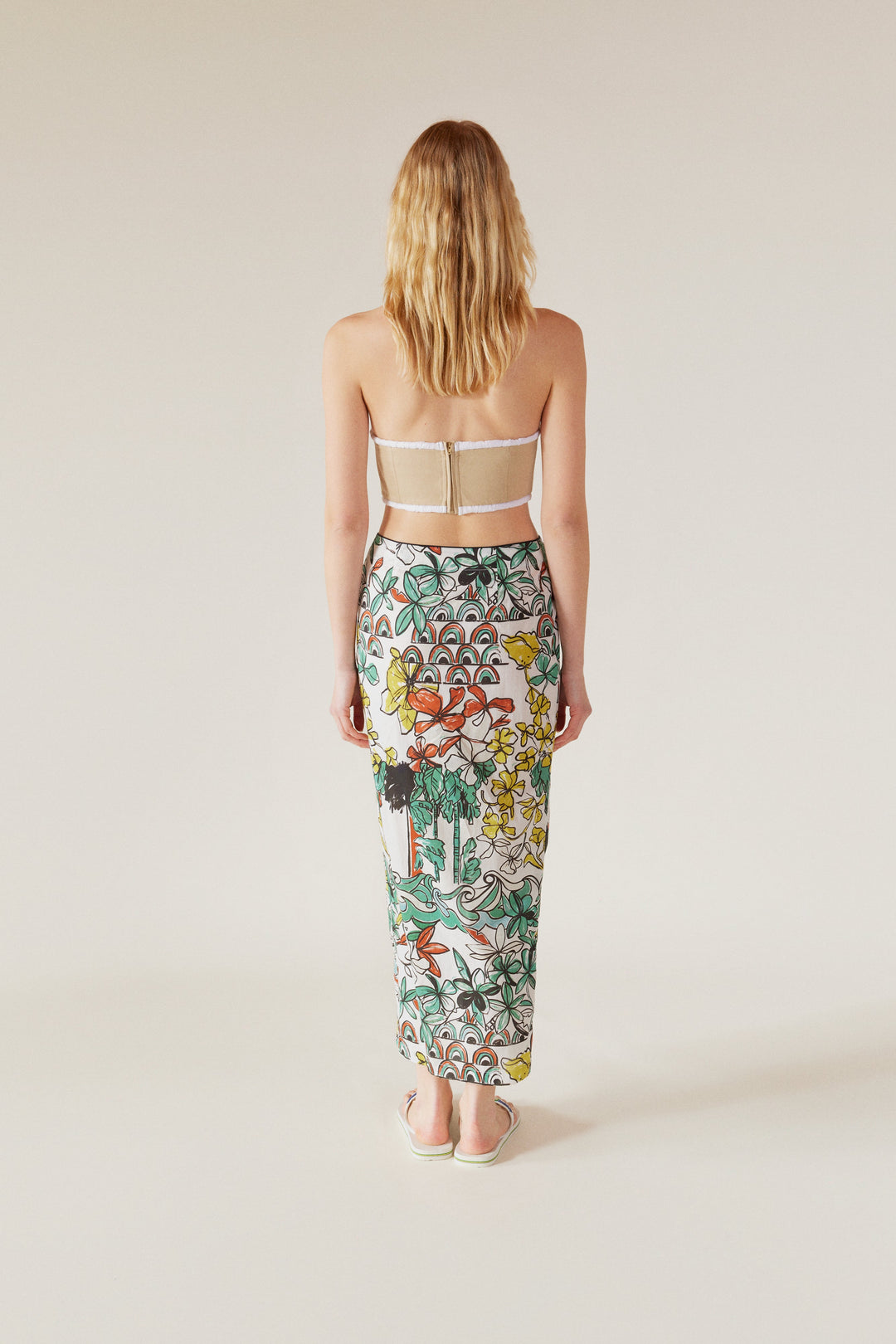 Lara - Floral Printed Ankle Length Wrap Skirt