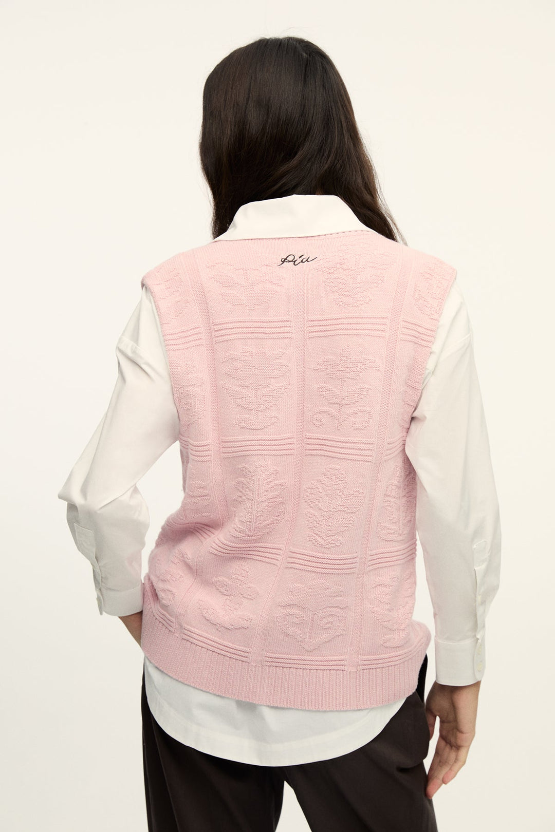 FERNAND - LIGHT PINK MELANGE CASHMERE BLENDED VEST