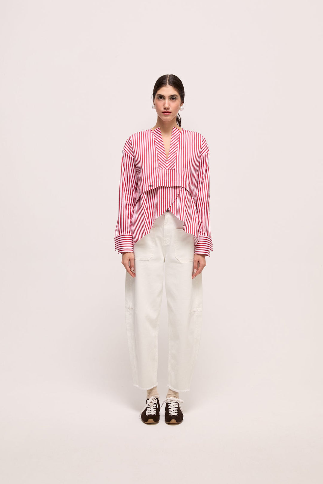 TIANY - TOP - RED WHITE STRIPE