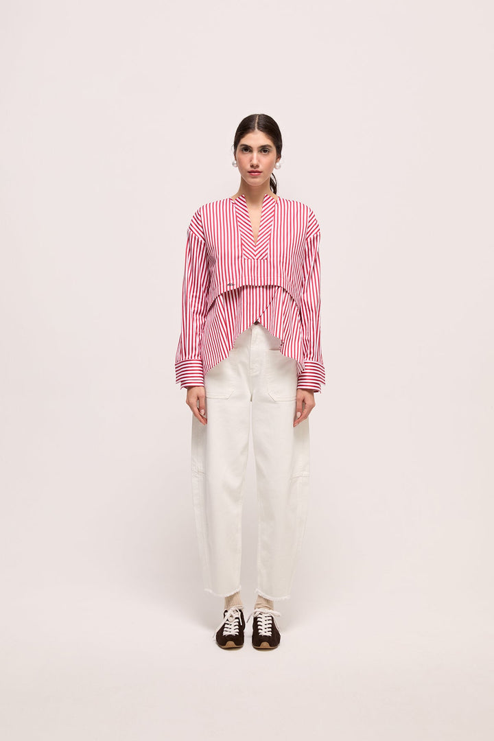 TIANY - TOP - RED WHITE STRIPE
