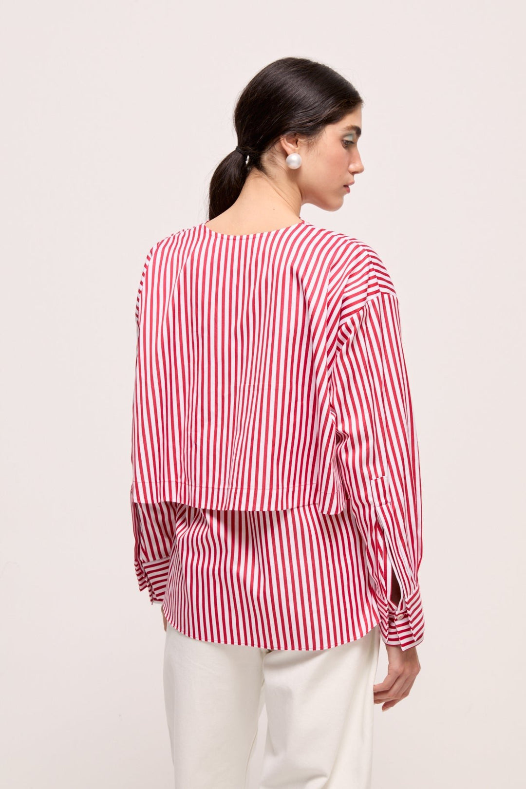 TIANY - TOP - RED WHITE STRIPE