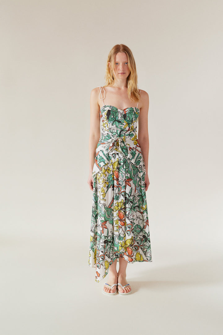 LEYA - Bustier Maxi Dress Tropic Printed