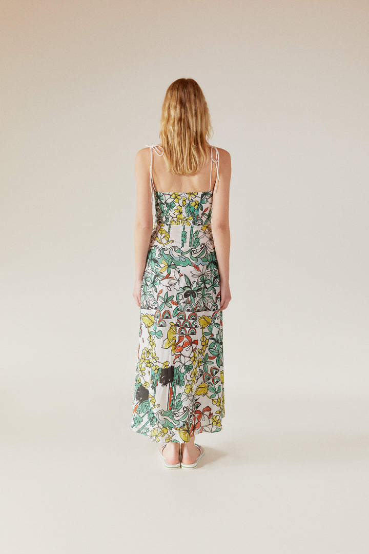 LEYA - Bustier Maxi Dress Tropic Printed