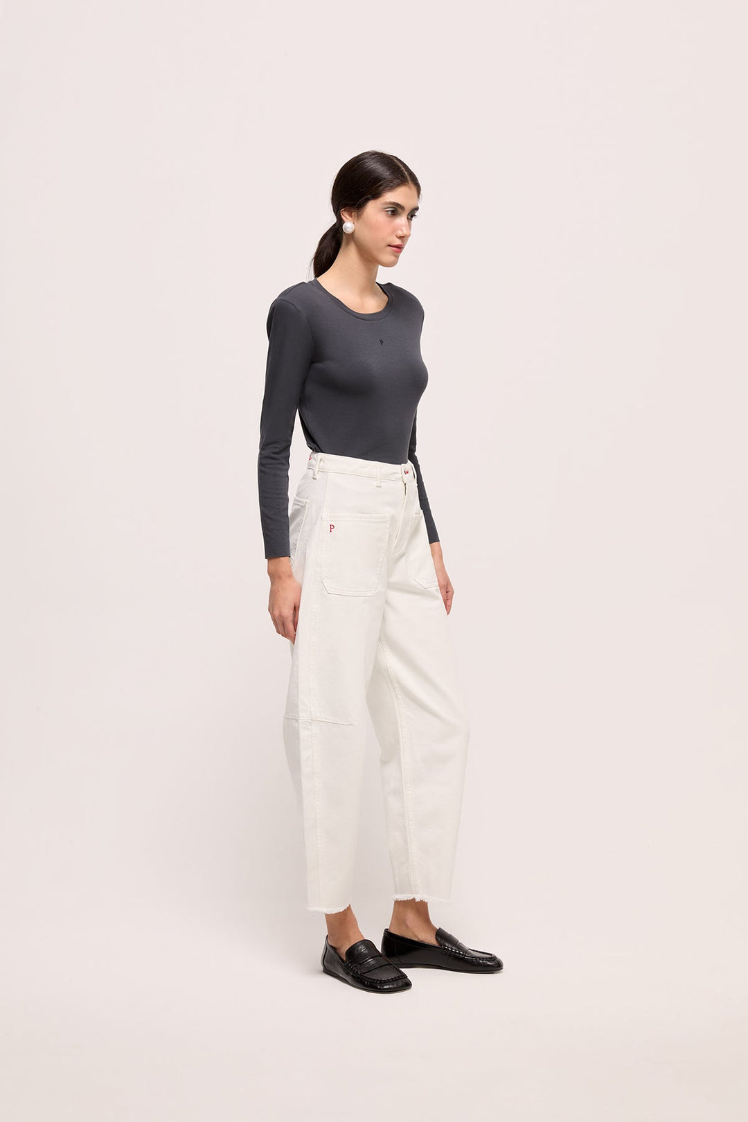 Jupiter - Long Sleeve T-Shirt With Shoulder Pads - Anthracite