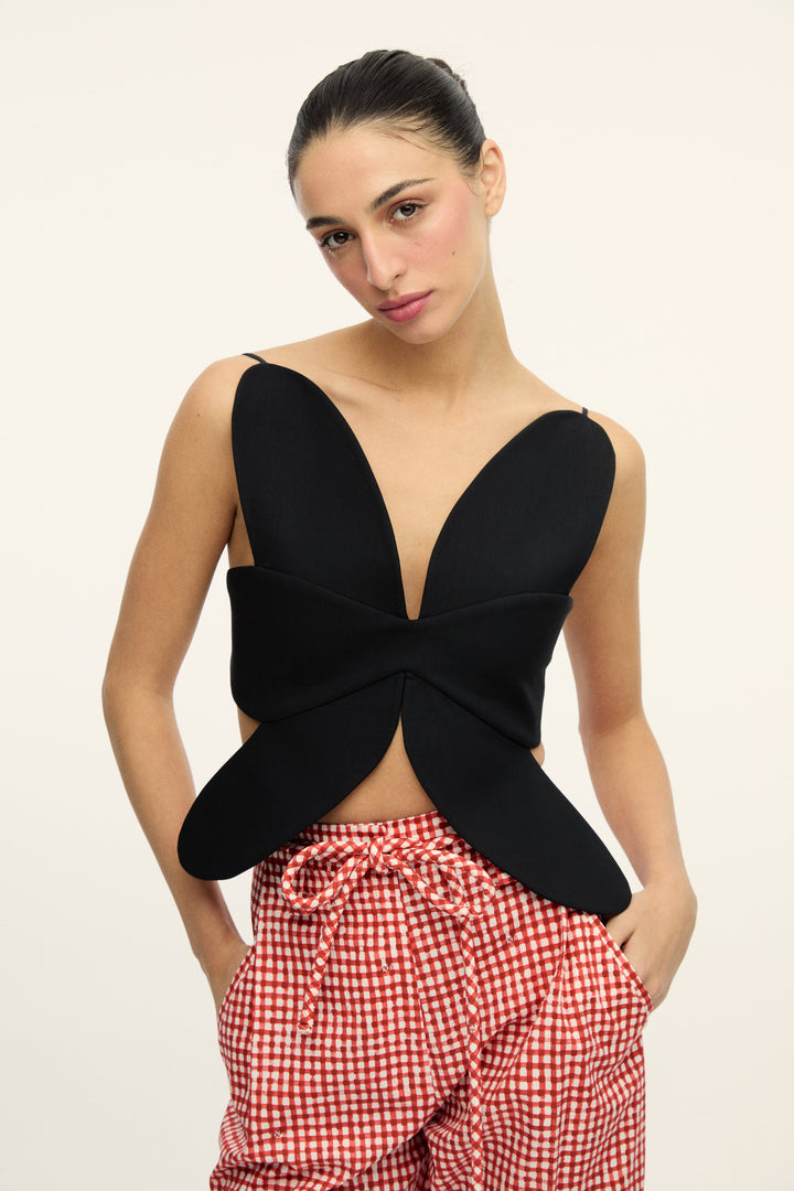 Daisy - Iconic Floral Shape Cutout Top - Black