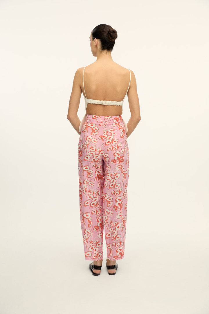 ELIO - PINK FLOWER PATTERNED LOOSE FIT PANTS - PINK