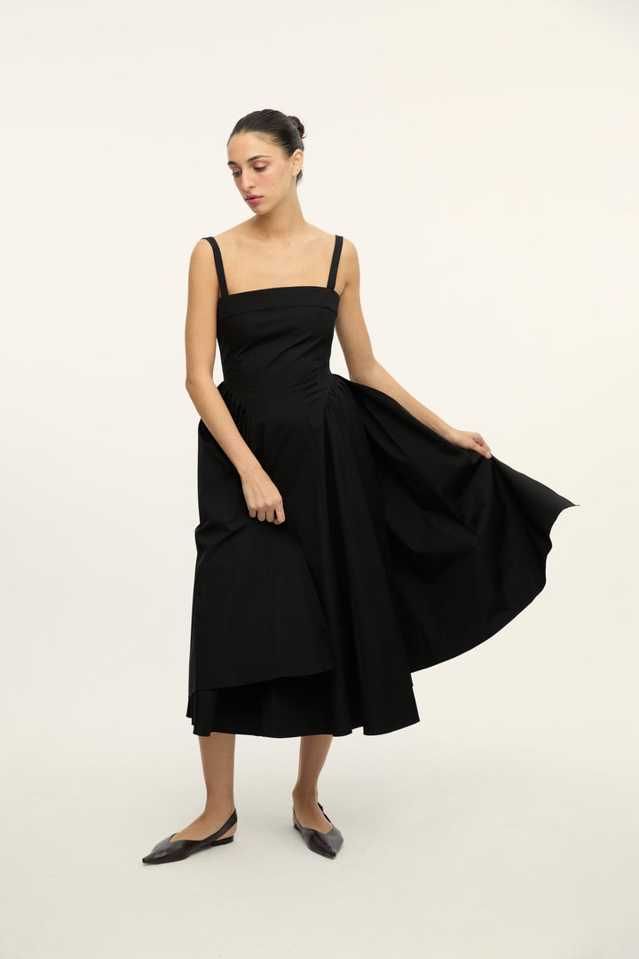 TETE - Open Back Princess Cut Dress Black