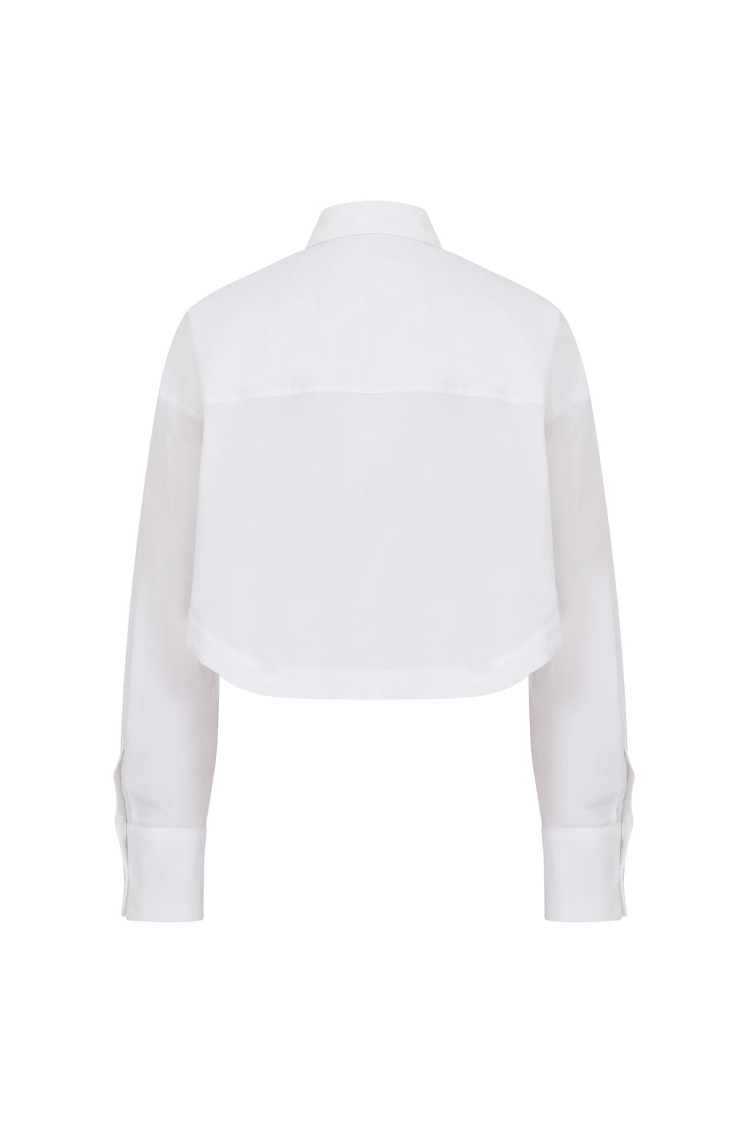 Mercury Cotton-Poplin White Cropped Shirt