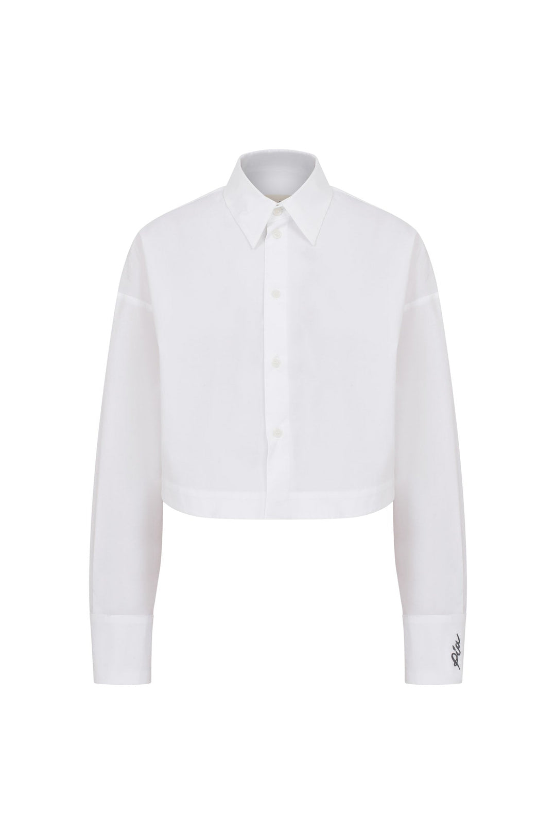 Mercury Cotton-Poplin White Cropped Shirt