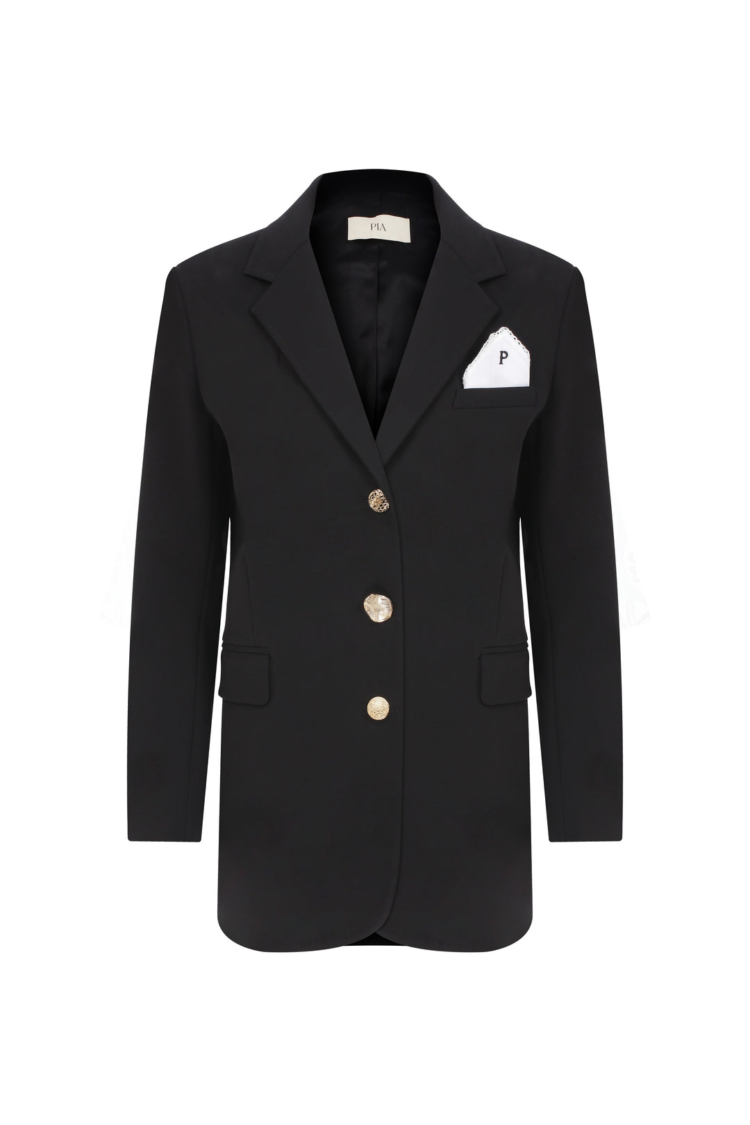 Mars - 3 Button Black Blazer Jacket