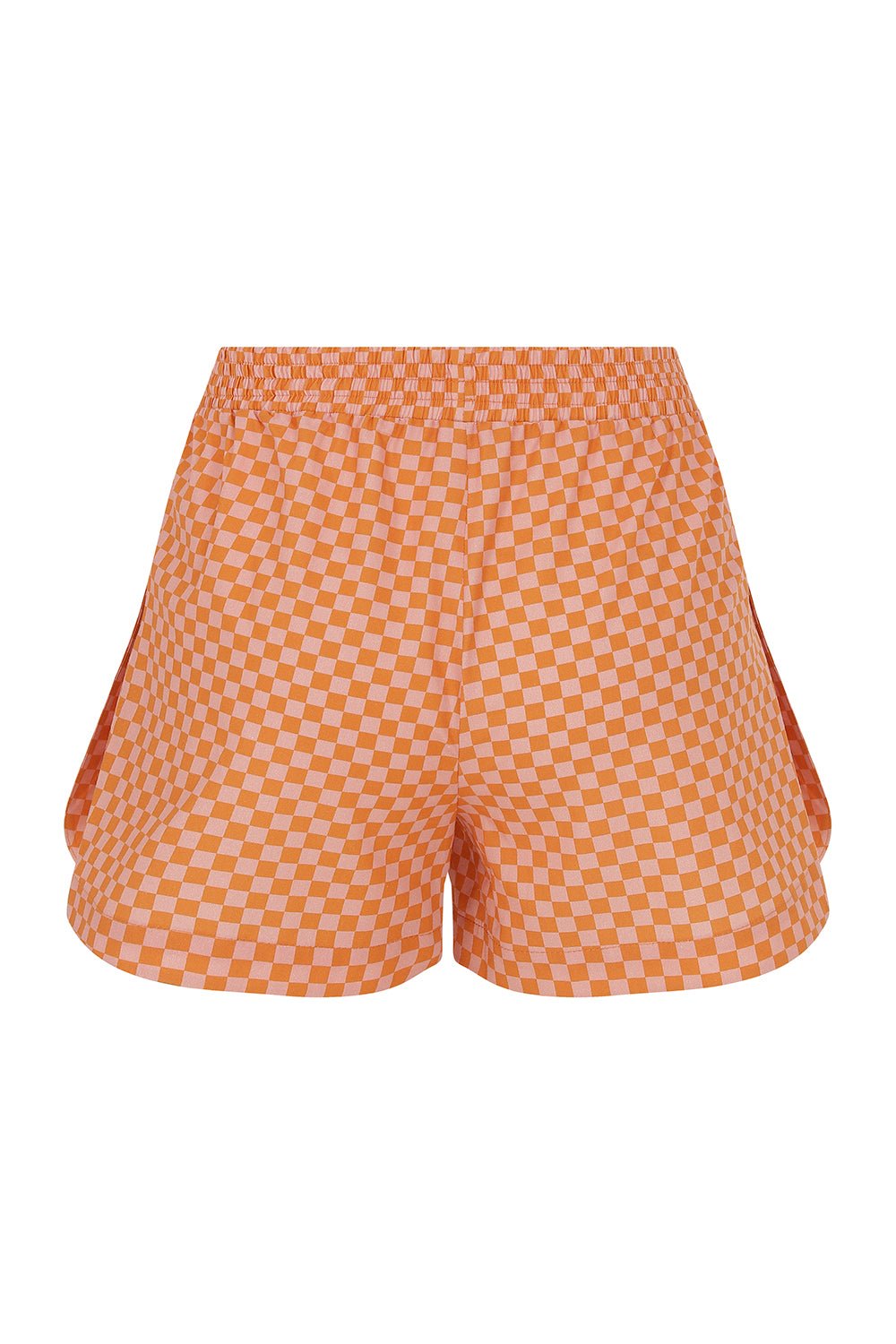 Marcela - Elasticated Waistbanded Checked Cotton Short