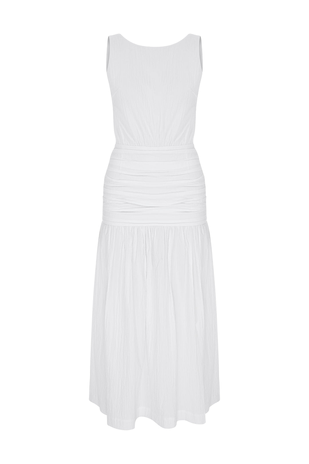 BRUNA - Open Back Midi White Dress