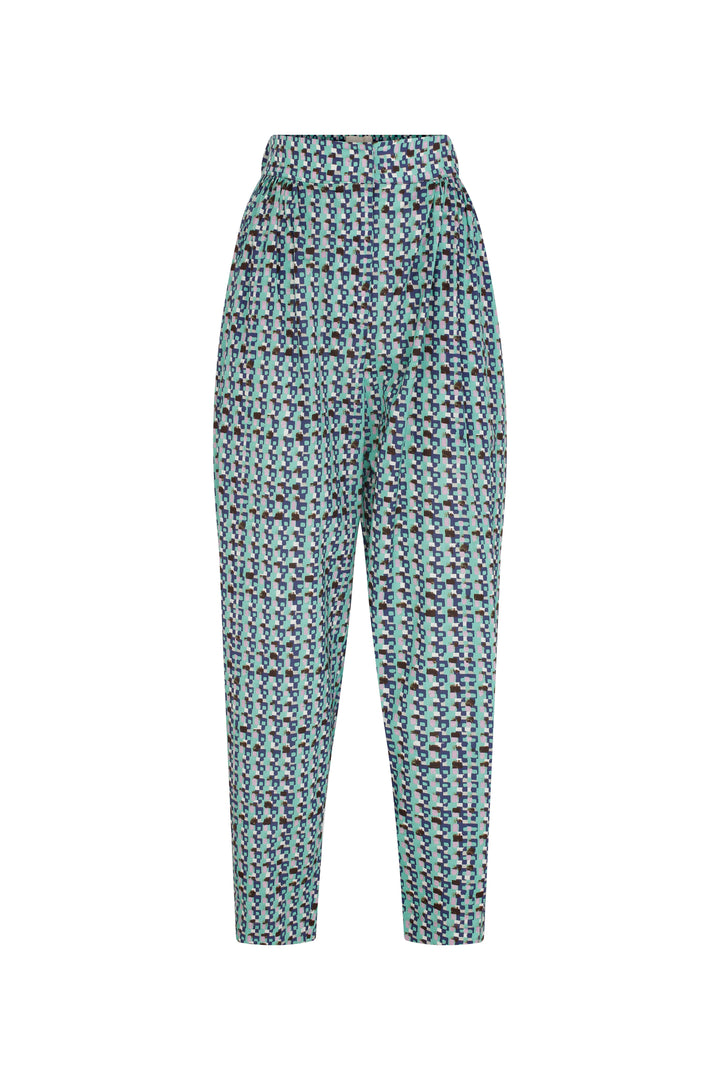 YAZ - Geometric Printed Ankle Length Pants With Side Pockets