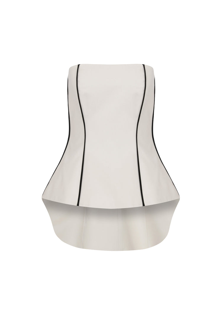 AKTI - Strapless Bustier Top Light Beige