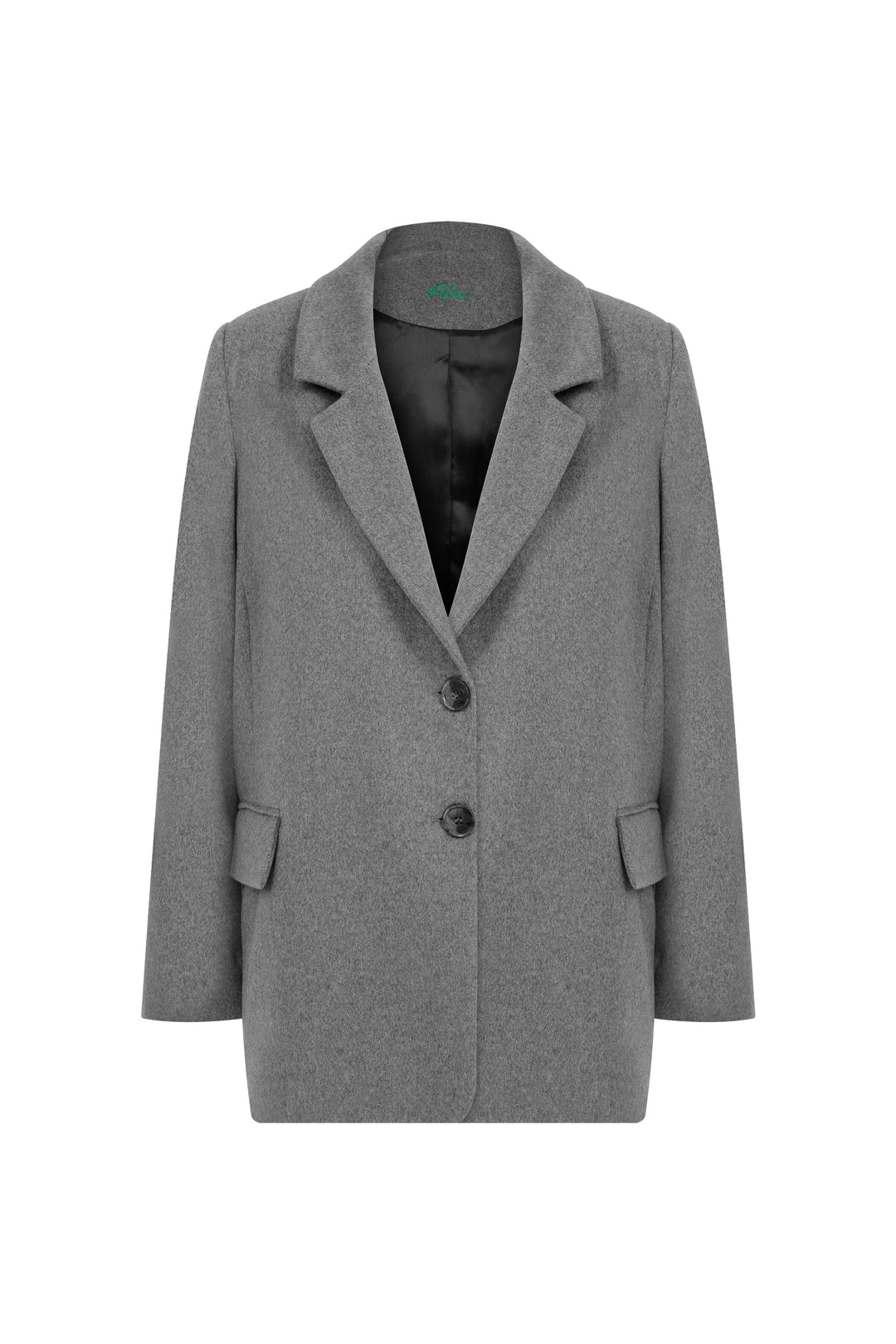 ROY - Oversized Wool Blazer Jacket - Grey