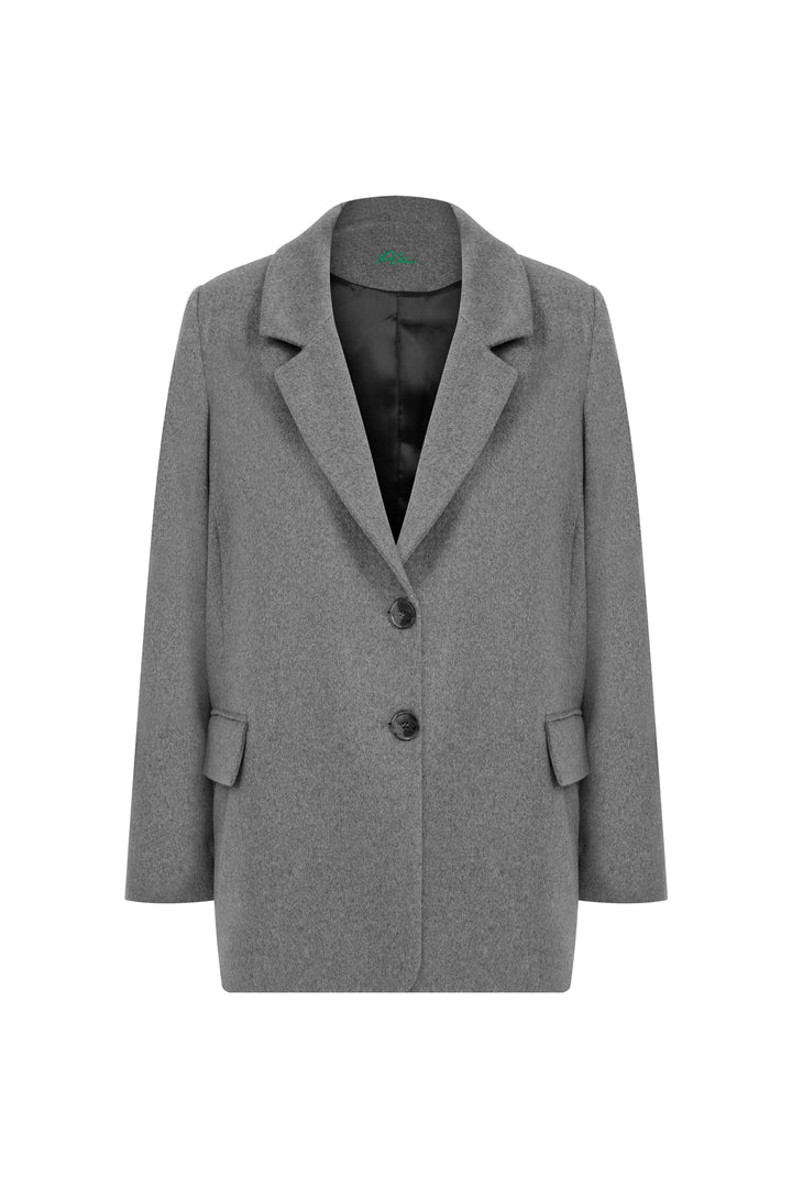 ROY - Oversized Wool Blazer Jacket - Grey